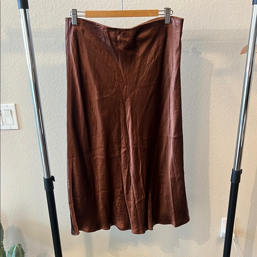 Babaton silk brown skirt size 14